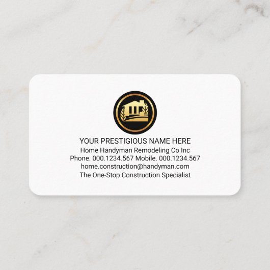 Stylish Building Frame With Handyman Tools 名刺 (裏面)