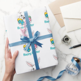 Stylish bunny eggs Gift Happy Easter gift ラッピングペーパー