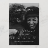 Stylish Calendar Photo Double-sided Save The Date 招待状 (正面)