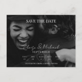 Stylish Calendar Photo Wedding Save The Date 案内ポストカード (正面)
