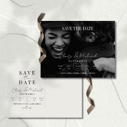Stylish Calendar Photo Wedding Save The Date 案内ポストカード