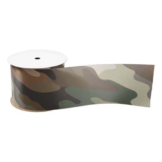 Stylish Camo Texture Luxury Satin Ribbon サテンリボン (リール)