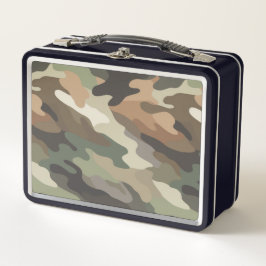 Stylish Camouflage Pattern Metal Lunch Box Case メタルランチボックス