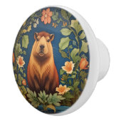 Stylish Capybara - Inspired by William Morris セラミックノブ (右)