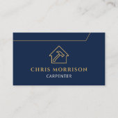 Stylish Carpenter Carpentry Wood QR Code 名刺 (正面)