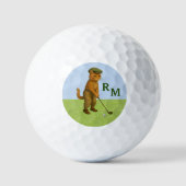 *Stylish Cat Playing Golf Personalized ゴルフボール (正面)
