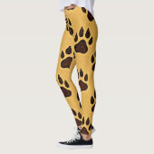 stylish Cheetah Paw Print Leggings レギンス (左)