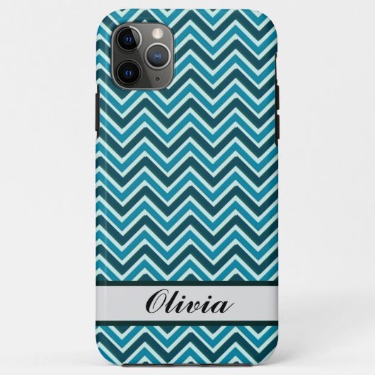 Stylish Chevron Wave Blue, Teal, Green Case-Mate iPhoneケース (裏面)