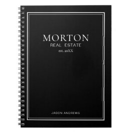 Stylish Chic Black & White Real Estate Notebook ノートブック