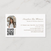 Stylish Chic Elegant Arch Photos Monogram QR Code 名刺 (裏面)