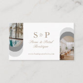 Stylish Chic Elegant Arch Photos Monogram QR Code 名刺 (正面)