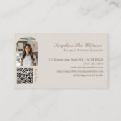 Stylish Chic Elegant Arch Photos Monogram QR Code 名刺 (裏面)