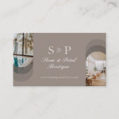 Stylish Chic Elegant Arch Photos Monogram QR Code 名刺 (正面)