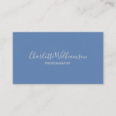 Stylish Chic Elegant Monogram Minimalist Blue 名刺 (正面)