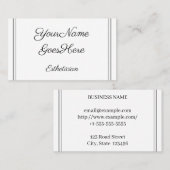 Stylish & Chic Esthetician Business Card 名刺 (正面/裏面)