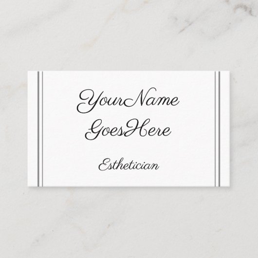 Stylish & Chic Esthetician Business Card 名刺 (正面)