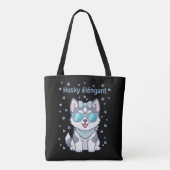 Stylish & Chic Husky Puppy with Sunglasses and Bow トートバッグ (裏面)