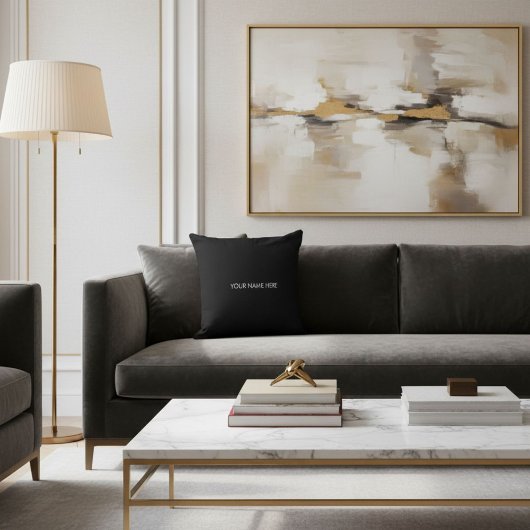 Stylish chic trendy cool elegant black and white クッション