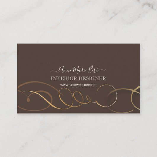 Stylish chocolate business cards 名刺 (正面)