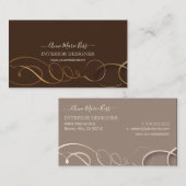 Stylish chocolate business cards 名刺 (正面/裏面)
