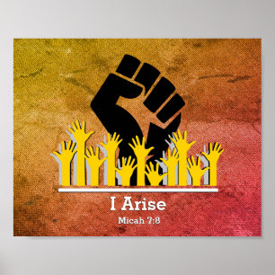 Stylish Christian I ARISE Micah 7:8 Motivational ポスター
