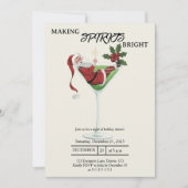 Stylish Christmas Martini Cocktail Party 招待状 (正面)