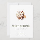 Stylish Christmas Ornament Sage Beige Holiday Card シーズンカード (正面)