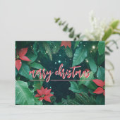 Stylish Christmas Poinsettias Business Logo シーズンカード (スタンド正面)