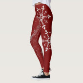 Stylish Christmas red leggings . レギンス (左)