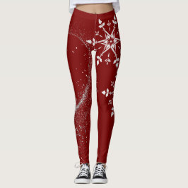 Stylish Christmas red leggings . レギンス