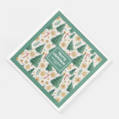 Stylish Christmas Trees Watercolor Paper Napkins (コーナー)