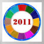 Stylish Circular 2011 Calendar ポスター<br><div class="desc">Stylish Circular 2011 Calendar</div>