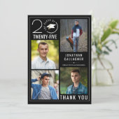 Stylish Class Year 5 Photo Graduation Custom Color サンキューカード (スタンド正面)