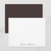 Stylish Classic Script Elegant Wedding Fall Brown サンキューカード (正面/裏面)