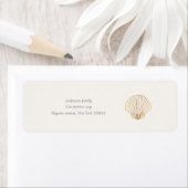 Stylish Coastal Seashell Wedding Address Label ラベル (インサイチュ)