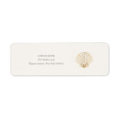 Stylish Coastal Seashell Wedding Address Label ラベル (正面)