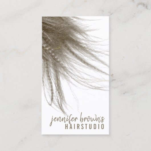 Stylish Coiffure Salon Girly Wavy Long Hair 名刺 (正面)