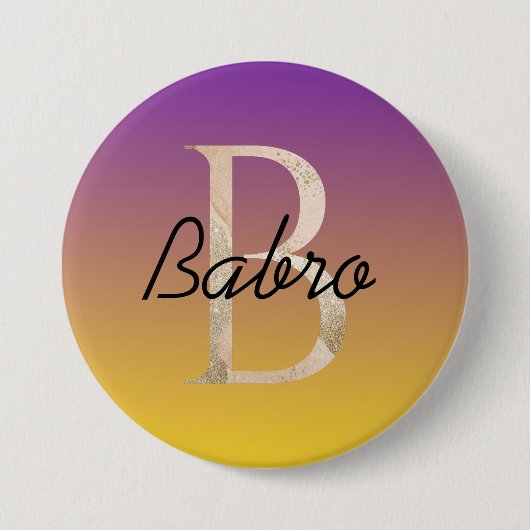 Stylish colorful custom gradient purple yellow 缶バッジ (正面)