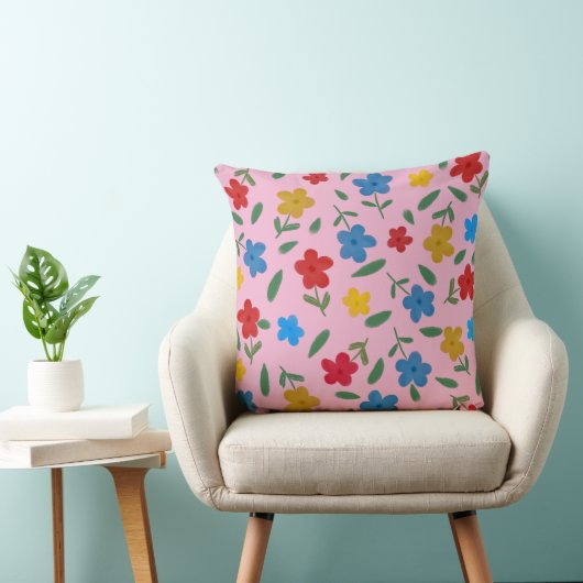STYLISH COLORFUL FLOWERS PATTERN クッション (椅子)