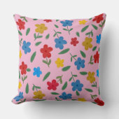 STYLISH COLORFUL FLOWERS PATTERN クッション (正面)