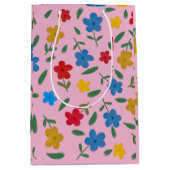 STYLISH COLORFUL FLOWERS PATTERN ミディアムペーパーバッグ (正面)