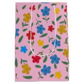 STYLISH COLORFUL FLOWERS PATTERN ミディアムペーパーバッグ (裏面)