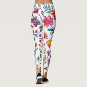 stylish colorful flowers pattern レギンス (裏面)