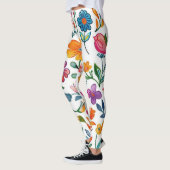 stylish colorful flowers pattern レギンス (左)