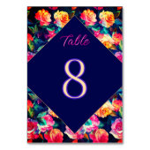 Stylish Colorful flowers wedding テーブルナンバー (裏面)