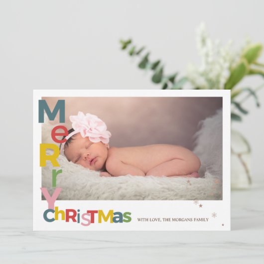 Stylish Colorful Merry Christmas Your Photo (スタンド正面)