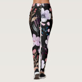 stylish colorful watercolor flowers pattern レギンス (裏面)