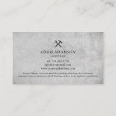 Stylish Concrete Handyman Construction Carpenter  名刺 (裏面)