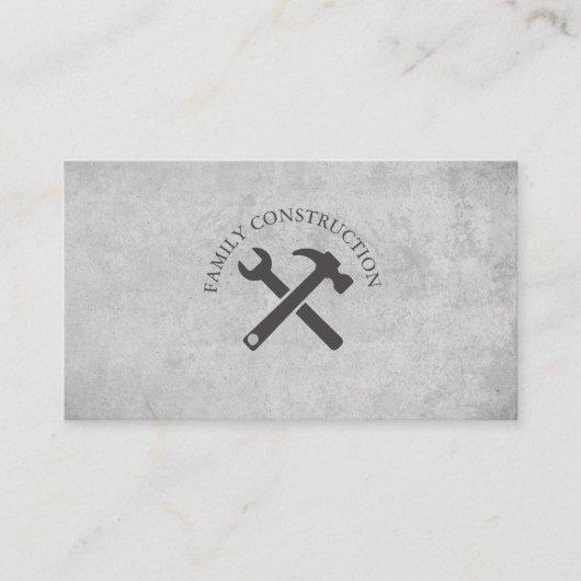 Stylish Concrete Handyman Construction Carpenter  名刺 (正面)
