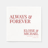 Stylish Contemporary Pink and Red Wedding スタンダードカクテルナプキン (正面)